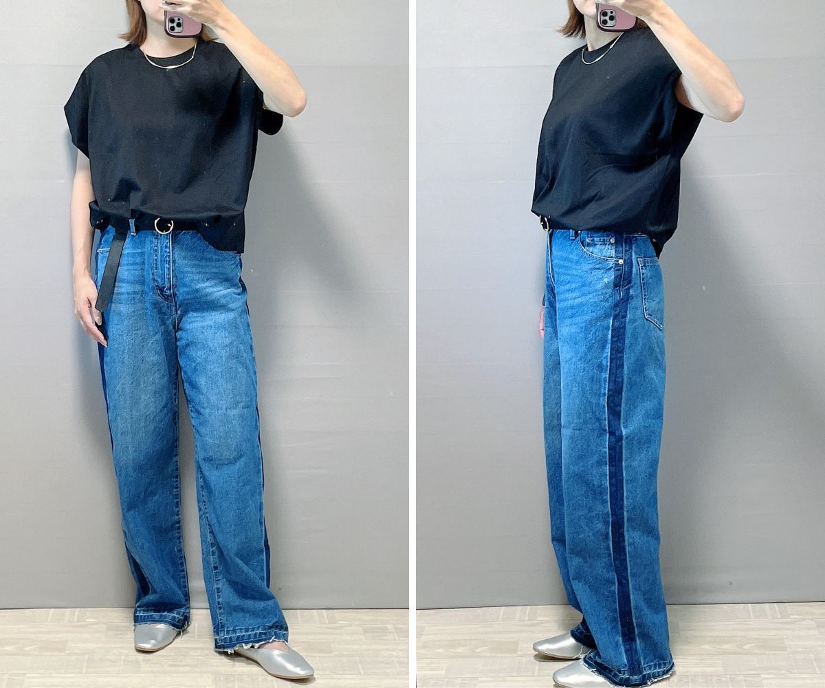 GUトップスとデニムコーデ