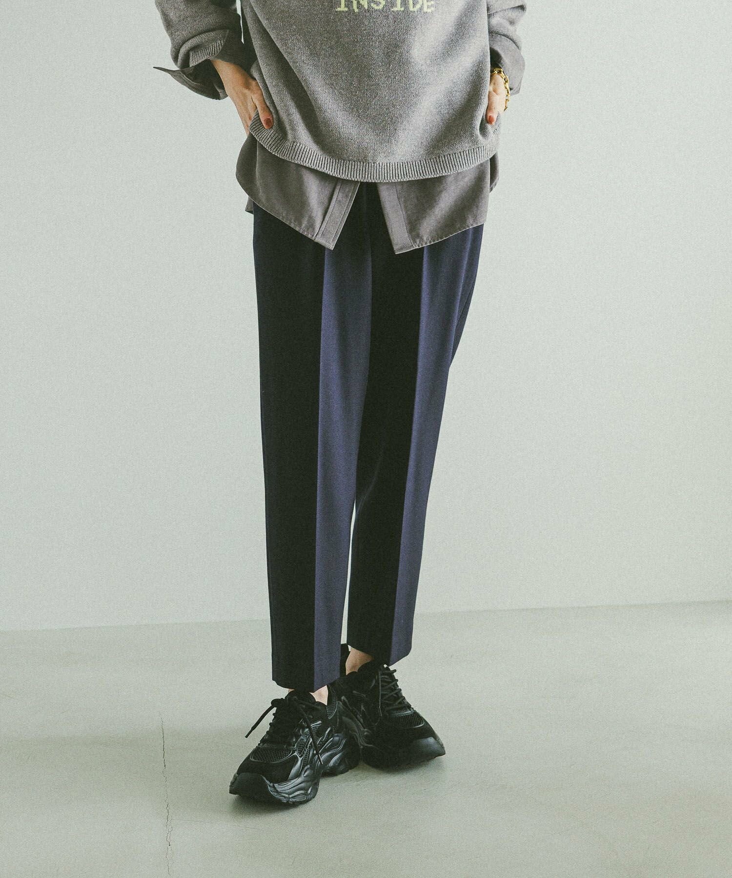 GLOBAL WORK あったかウツクシルエットテーパードパンツ